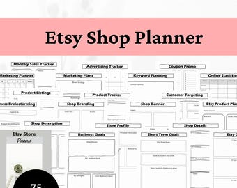 Etsy Shop Planner and Tracker: Printable Small Business Organizer (PDF)
