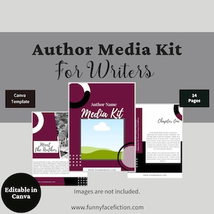 Author Media Kit Template for Writers, Writer Media Kit Template, Media Kit for Authors, Author Press Kit, Author Marketing for Writers