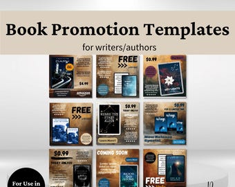 Book Promotion Templates for Writers: Square Book Launch Posts (Canva)