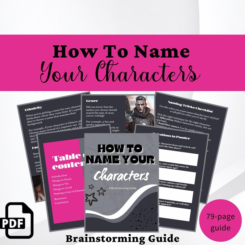 Character Name Ideas Brainstorming Guide: Unique Character Names for ...