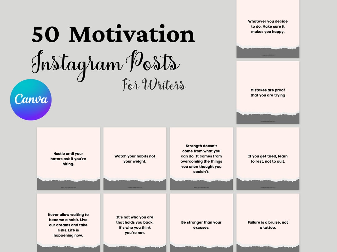 Canva Instagram Templates for Writers Author Instagram Ideas Etsy
