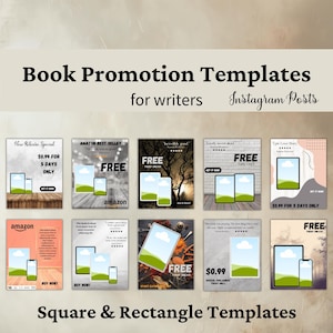 Mallar för bokreklam för författare: Canva-mallar