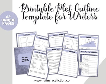 writing book planner Printable Plot Outline Template for Writers, Story Planner, Writing Planner, Book Writing Planner, Creative Writing Planner, Novel Plotting