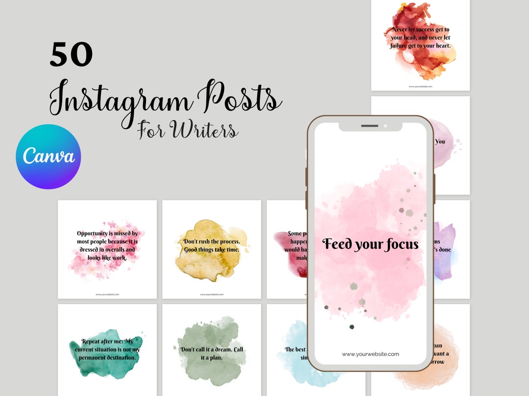 Canva Instagram Templates for Writers Author Instagram Ideas Etsy