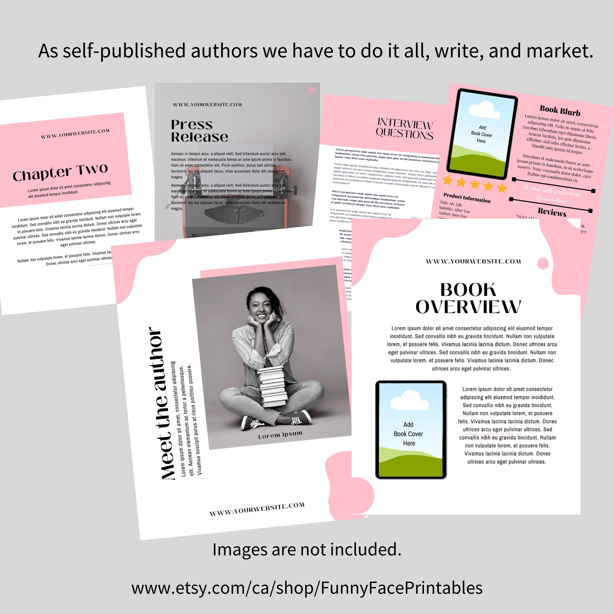 Author Media Kit Template for Writers Canva Author Media Kit Etsy