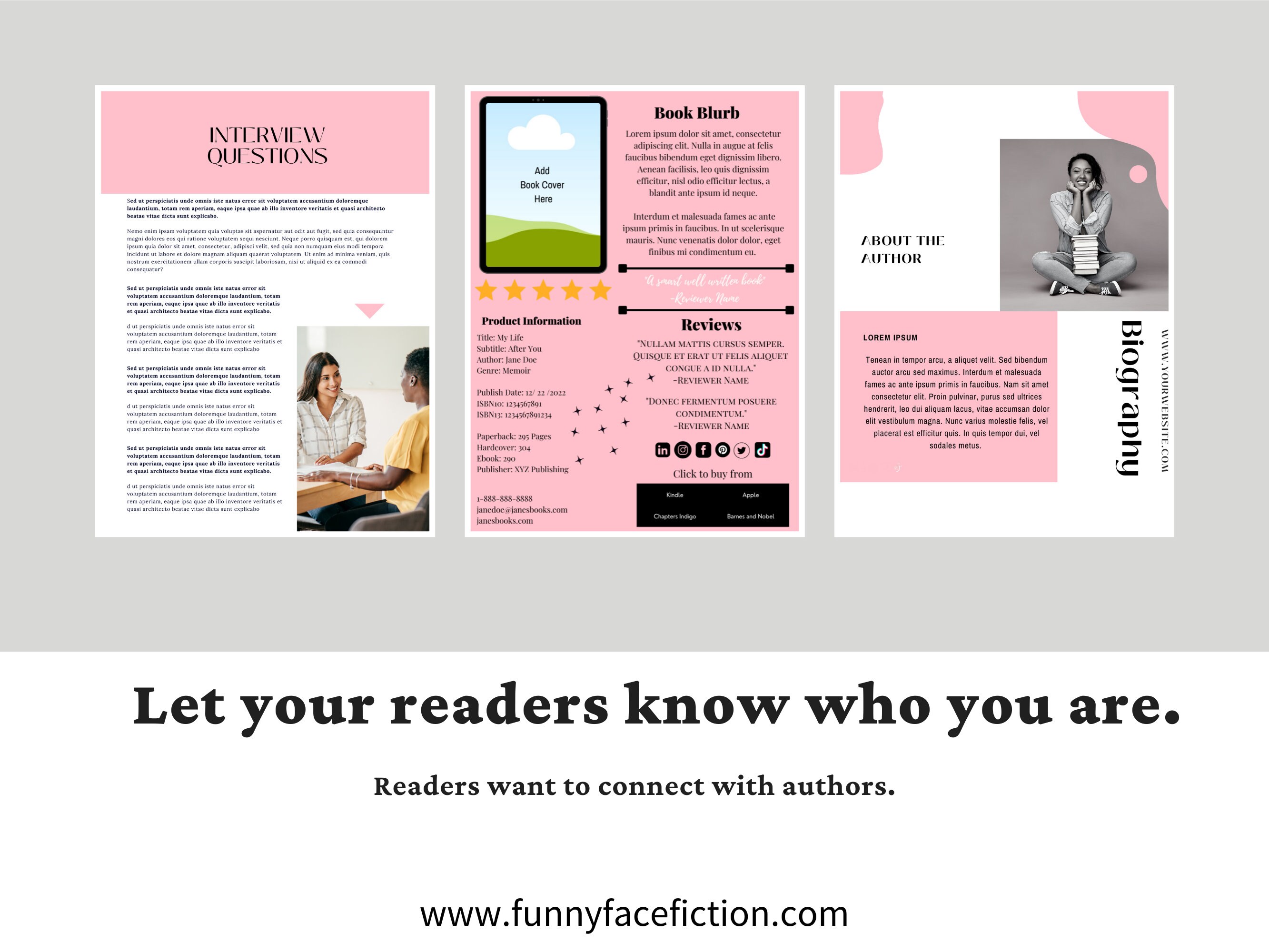 Author Media Kit Template for Writers Canva Author Media Kit Etsy