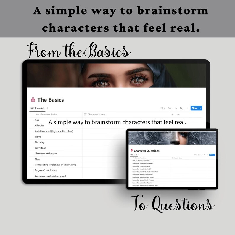 Notion Character Builder Template for Writers: Brainstorming Tool ...