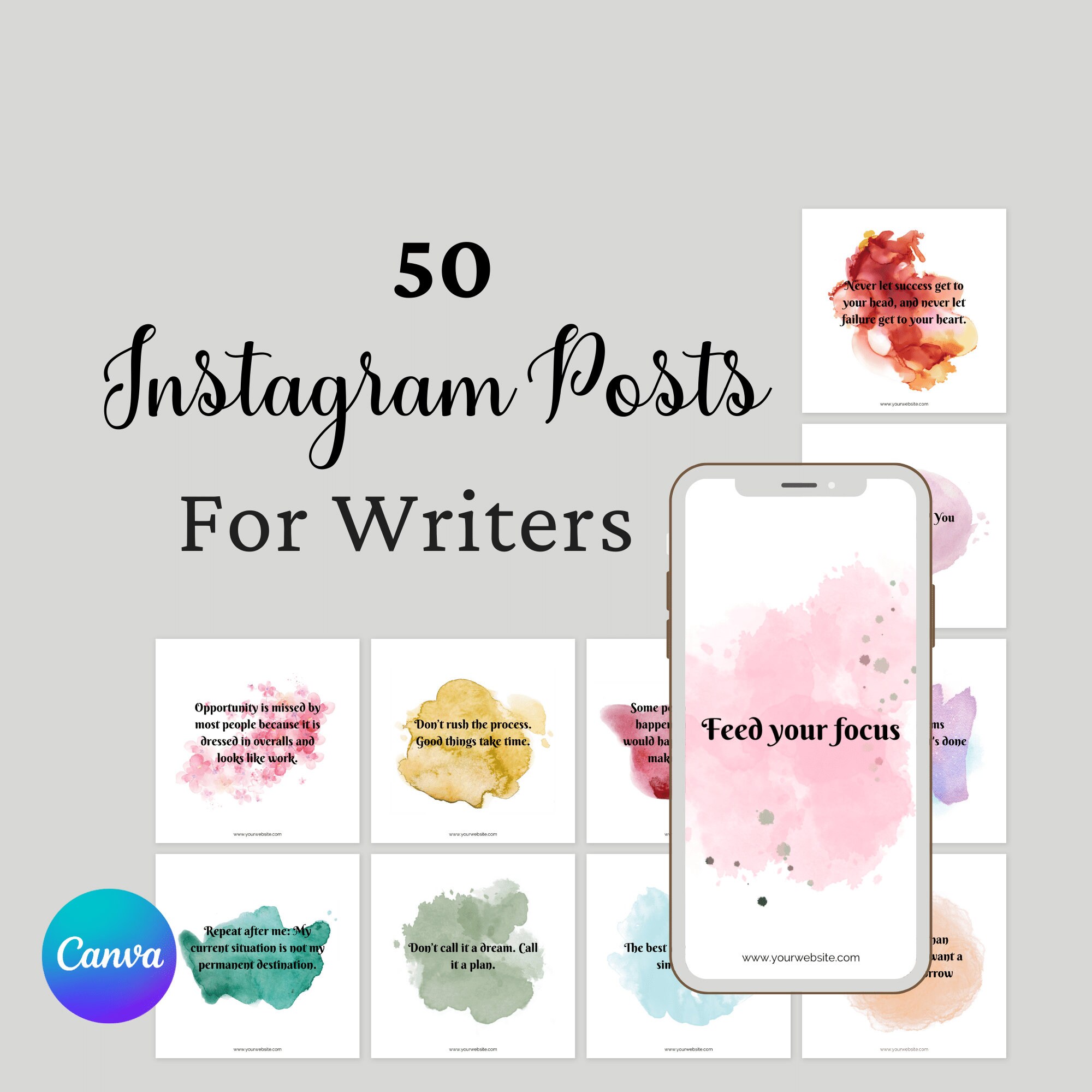 Canva Instagram Templates for Writers Author Instagram Ideas Etsy