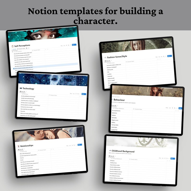 Notion Character Builder Template for Writers: Brainstorming Tool ...