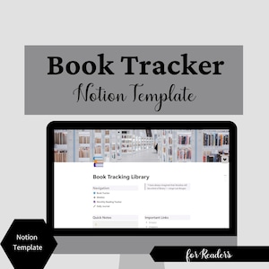 Notion Book Tracker Template: Reading List, Wishlist, Journal (Digital Download)