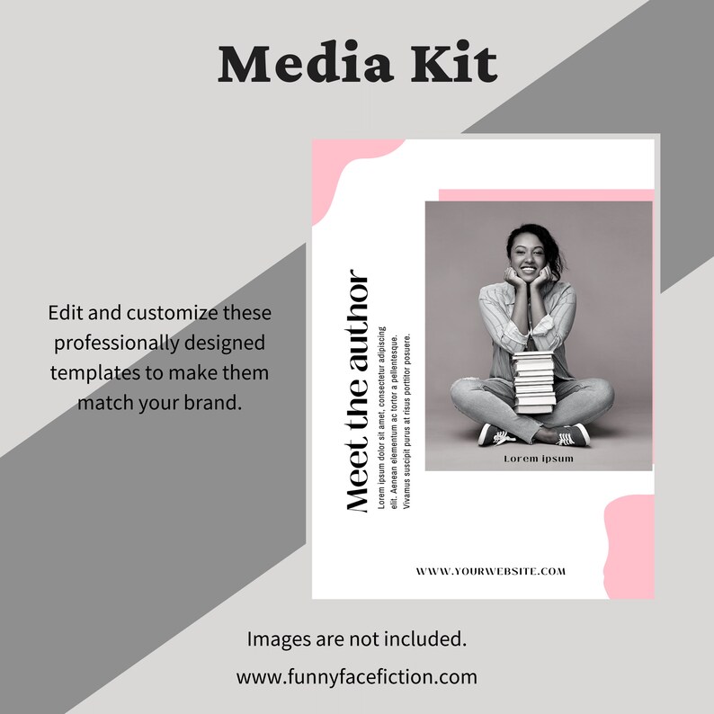 Author Media Kit Template for Writers, Canva Author Media Kit Template