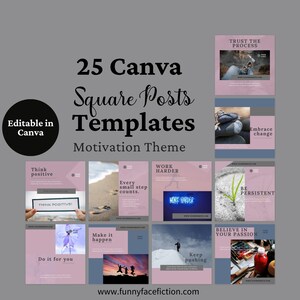 Canva Square Templates for Engagement, Canva Instagram Post Templates Square Canva Templates, Author Instagram Ideas, Instagram Template