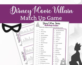 Disney Movie Villain Matchup Game: Printable Icebreaker Games (Digital Download)