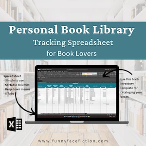 Excel Book Library Template: Personal Reading Log & Book Inventory (Digital Download)