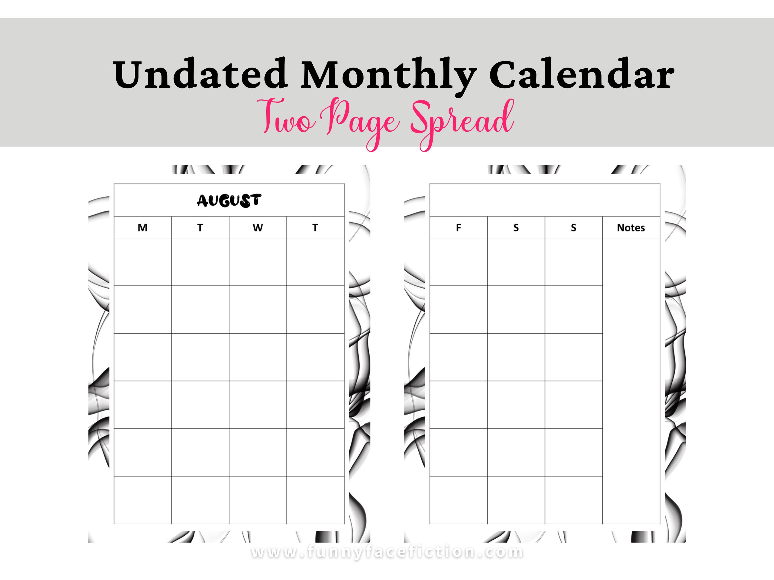 printable blank calendar printable blank monthly calendar etsy