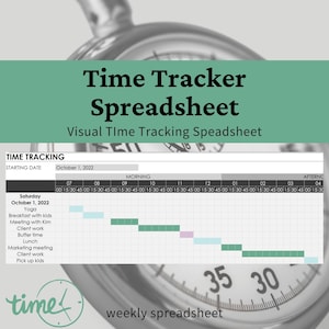 Excel Time Tracker Spreadsheet: 15/30 Minute Intervals (Digital Download)