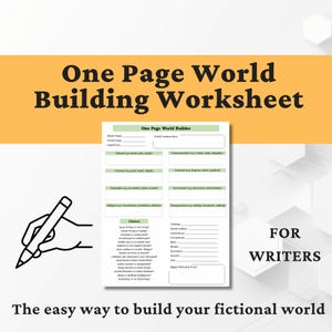 World-Building Worksheet for Writers: One-Page Writing Worksheet (PDF)