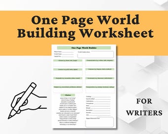 作家のための世界構築ワークシート：1ページのライティングワークシート（PDF）