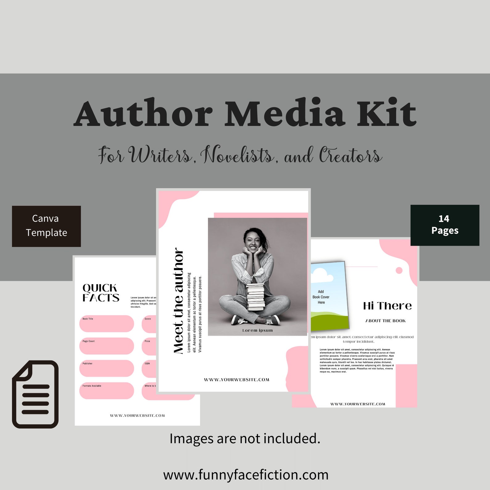 Author Media Kit Template for Writers Canva Author Media Kit Etsy