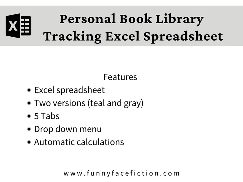 Excel Book Library Template Reading Log Tracker Excel - Etsy UK