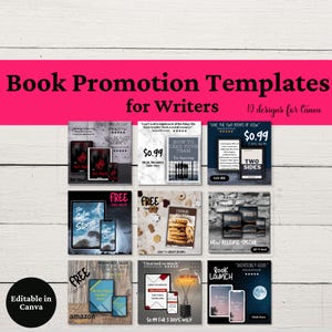 Book Promotion Templates for Writers: Canva Templates