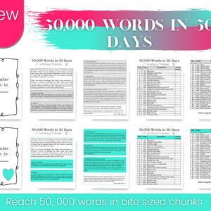 Printable Writing Tracker Novel Writing Word Tracker | Etsy