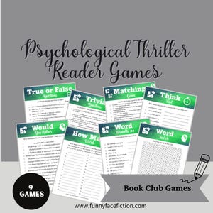 Psychological Thriller Book Club Games: Printable Icebreaker Bundle (PDF)