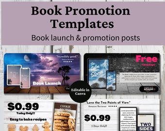 Book Promotion Templates for Writers: Canva Templates (Digital Download)