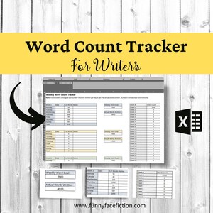 Novel Writing Tracker: Excel Word Count Spreadsheet (Digital Download)