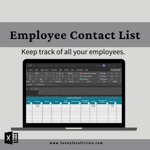 Employee Contact List, Excel Employee List, Employee Spreadsheet, Member Spreadsheet, List of Employees,