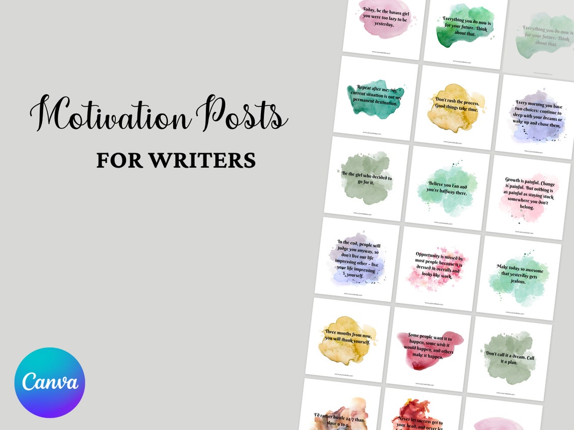 Canva Instagram Templates for Writers Author Instagram Ideas Etsy