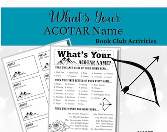 ACOTAR: Jogo "Qual é o seu nome": Quebra-gelo do clube do livro para impressão (PDF)