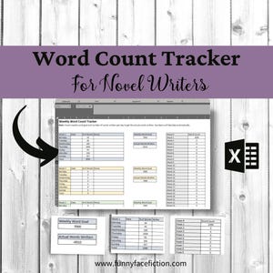 Seguimiento de escritura de novelas: Hoja de cálculo de Excel para contar palabras (descarga digital)