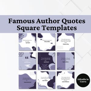 Famous Author Quotes Templates: Social Media for Writers (Digital Download)