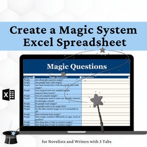 Hoja de cálculo de Excel para crear un sistema mágico: Creación de mundos para escritores (descarga digital)