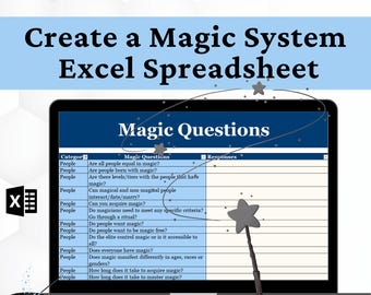 Erstellen Sie ein magisches System Excel-Arbeitsblatt: World Building für Writers (Digitaler Download)