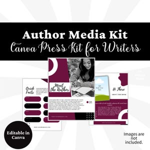 Plantilla de kit de prensa para autores: Kit de prensa de Canva para escritores (descarga digital)