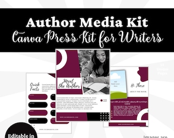 Author Media Kit Template: Canva Press Kit for Writers (Digital Download)