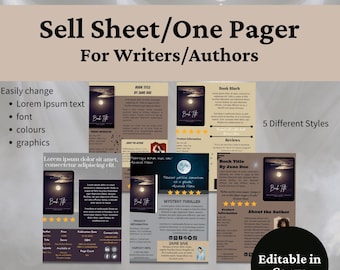 Author Sell Sheet Template: Book Press Kit One-Pager (Canva Template)