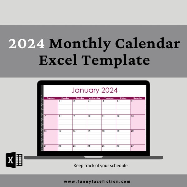 2025 Calendar Excel Etsy