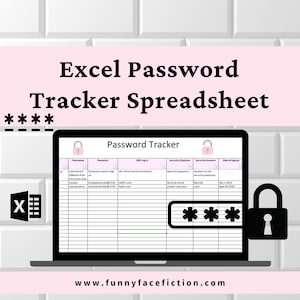 Excel Password Tracker: Digital Spreadsheet Keeper (Excel Files)