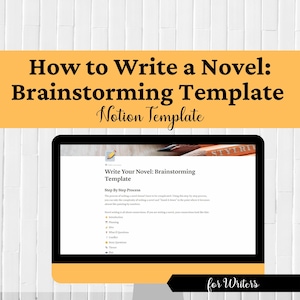 Novel Writing Notion Template: Brainstorming & Plotting (Digital Download)