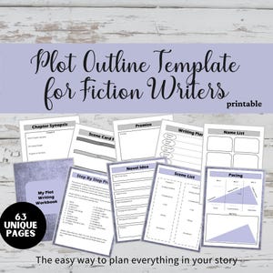 Plot Outline Template for Fiction Writers: Story Planner (PDF Digital Download)