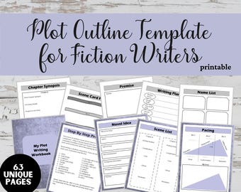 Plot Outline Template for Fiction Writers: Story Planner (PDF Digital Download)
