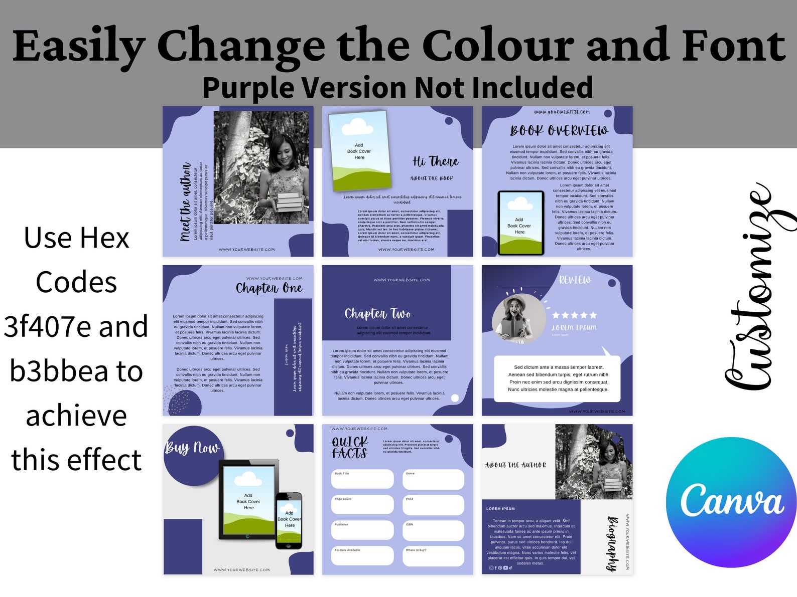 Canva Instagram Templates for Writers Author Instagram Ideas Etsy