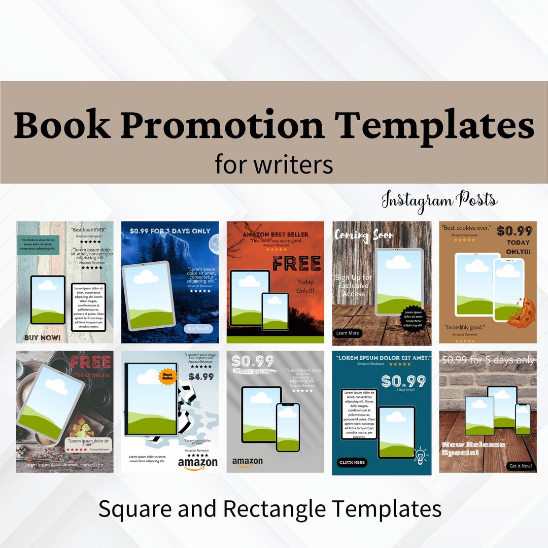 Book Promotion Templates for Writers: Book Launch Posts (canva) - Etsy