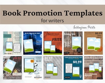 Book Promotion Templates for Writers: Book Launch Posts (Canva)