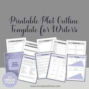 Novel Plot Outline Template: Story Planner (2 PDF Digital Download)