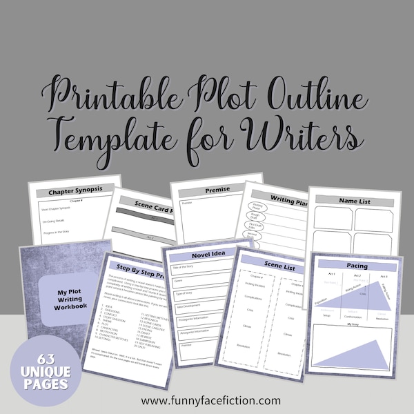 Printable Plot Outline Template for Writers, Story Planner, Writing Planner, Book Writing Planner, Creative Writing Planner, Novel Plotting