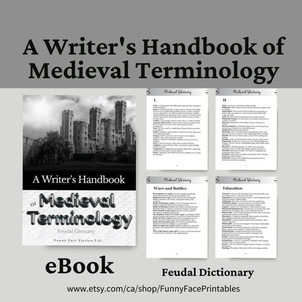 Medieval Terminology, A Writer's Handbook of Medieval Terminology, Medieval Dictionary, Medieval Phrases, Medieval Vocabulary Word List